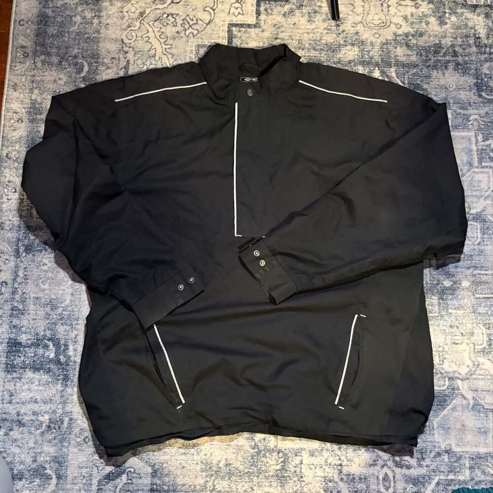 Snake Eyes Performance Rainwear Men's Black Waterproof Golf Pullover Windbreaker